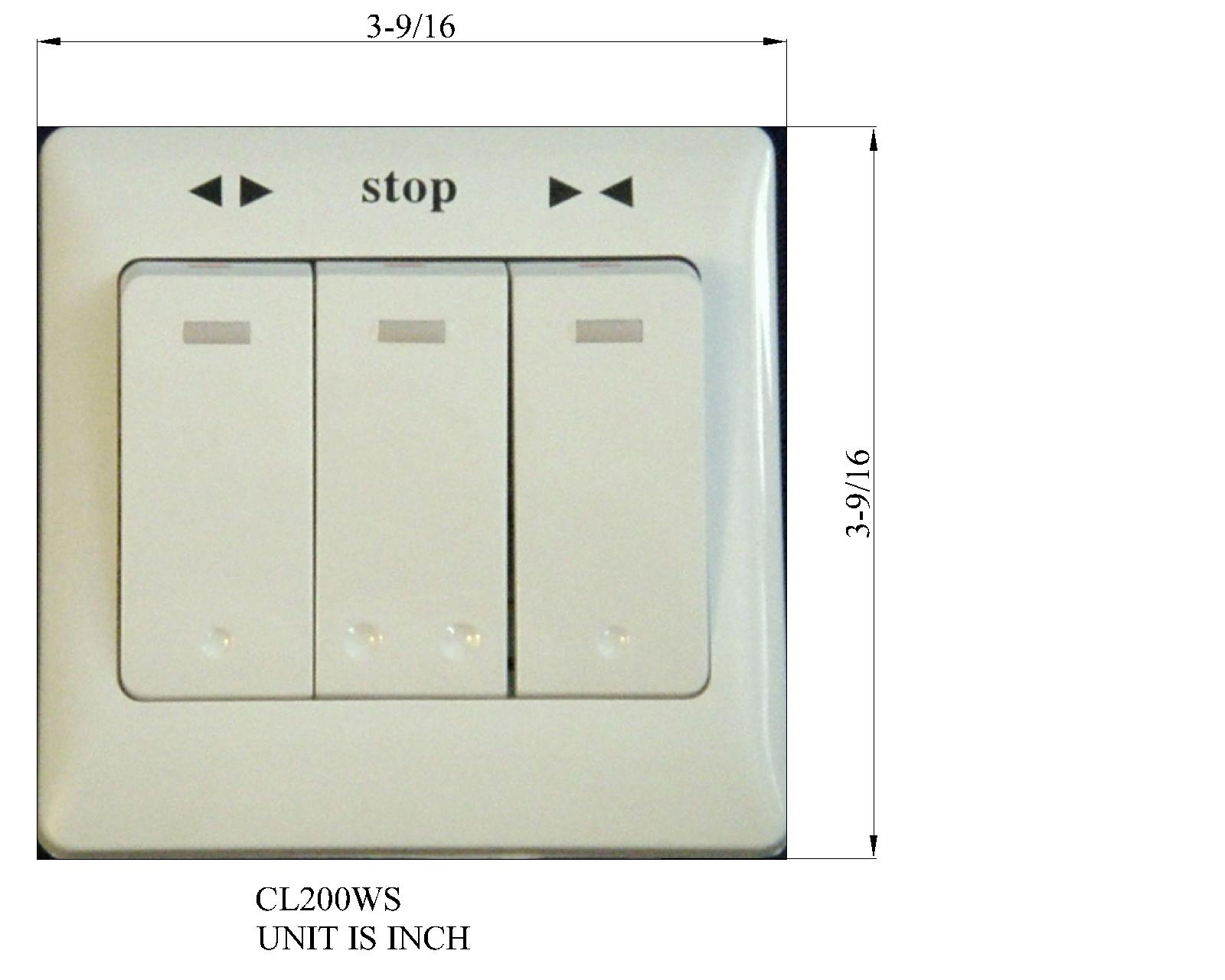 3 Button Wall Switch for Electric Roller Blinds - Click Image to Close